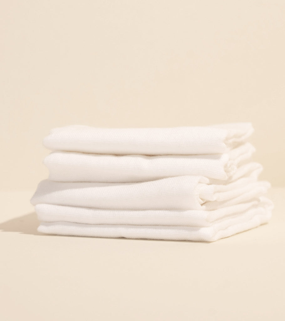 Five Bamboo Muslin Face Cloths - AMLY Botanicals